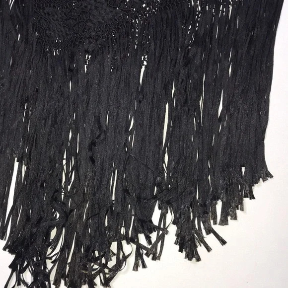 MARIO HERNANDEZ Crochet Fringe Shawl Scarves & Wraps